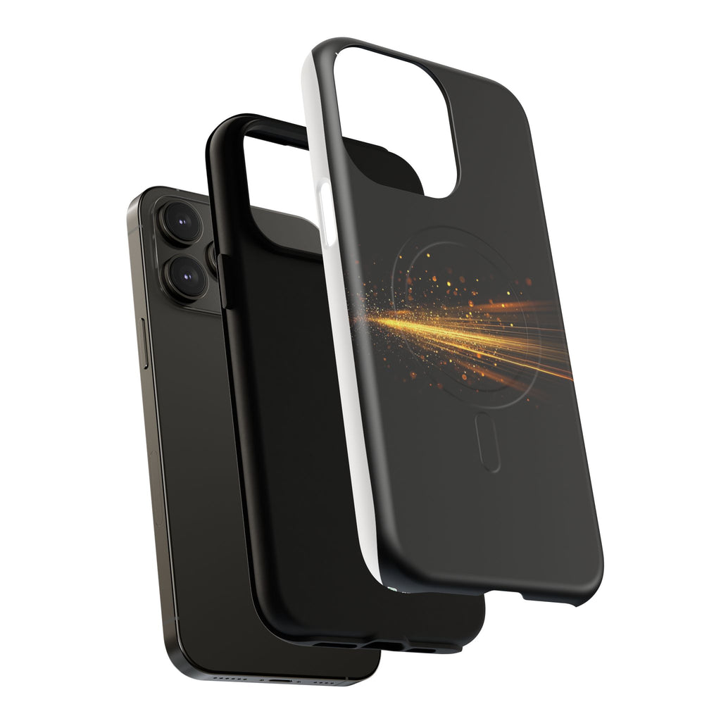 Magnetic Tough Phone Case — Black with Gold Light Trail