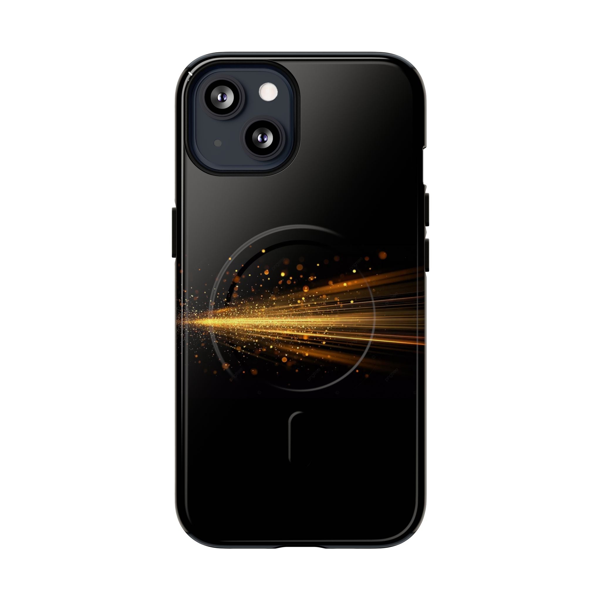 Magnetic Tough Phone Case — Black with Gold Light Trail