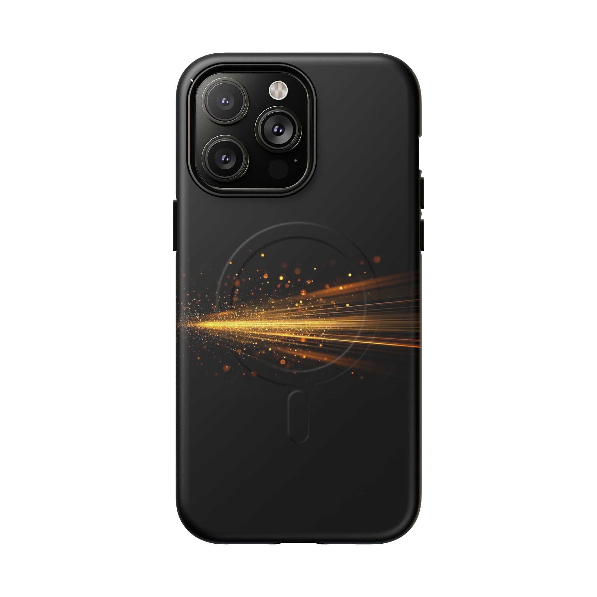 Magnetic Tough Phone Case — Black with Gold Light Trail