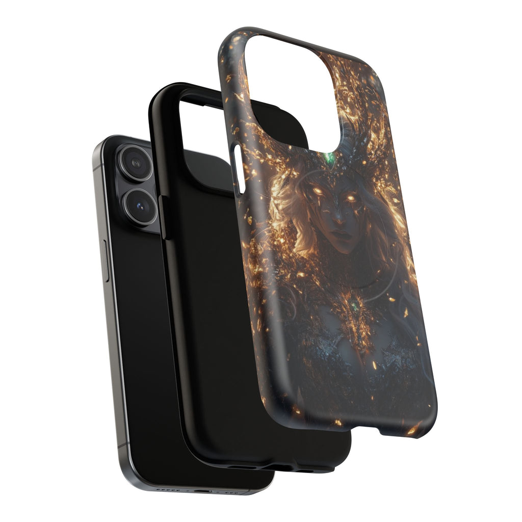 Mystic Goddess Tough Magnetic Phone Case — Fantasy Armor & Glowing Eyes