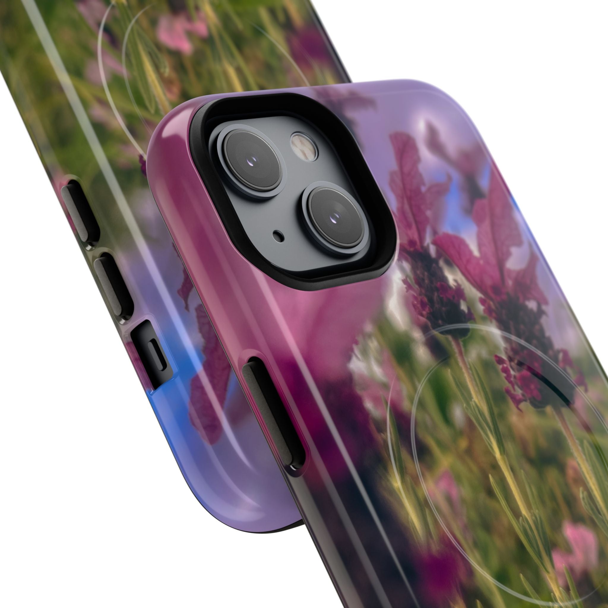 Floral Meadow Tough Magnetic Phone Case — Lavender Wildflower Protective Cover