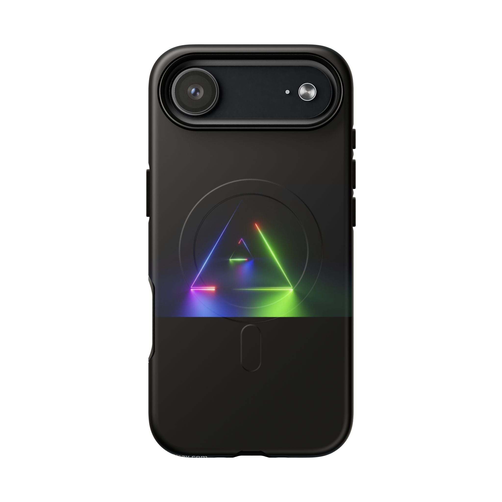 Magnetic Phone Case — Neon Prism Triangle Protective Cover