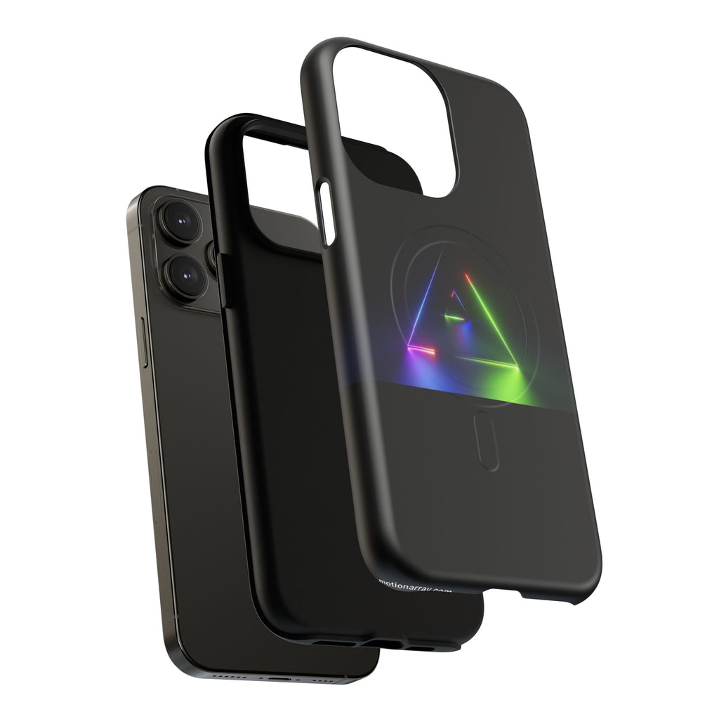 Magnetic Phone Case — Neon Prism Triangle Protective Cover