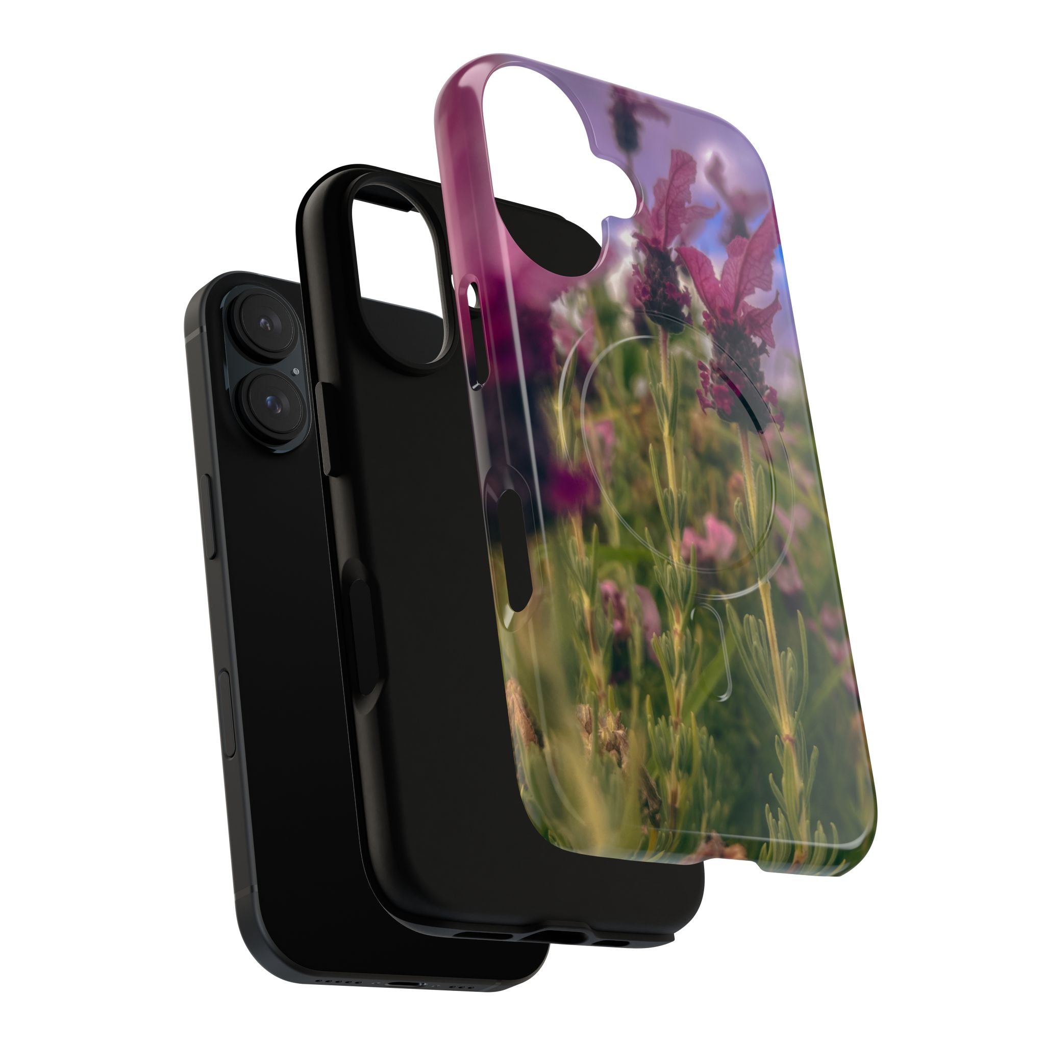 Floral Meadow Tough Magnetic Phone Case — Lavender Wildflower Protective Cover