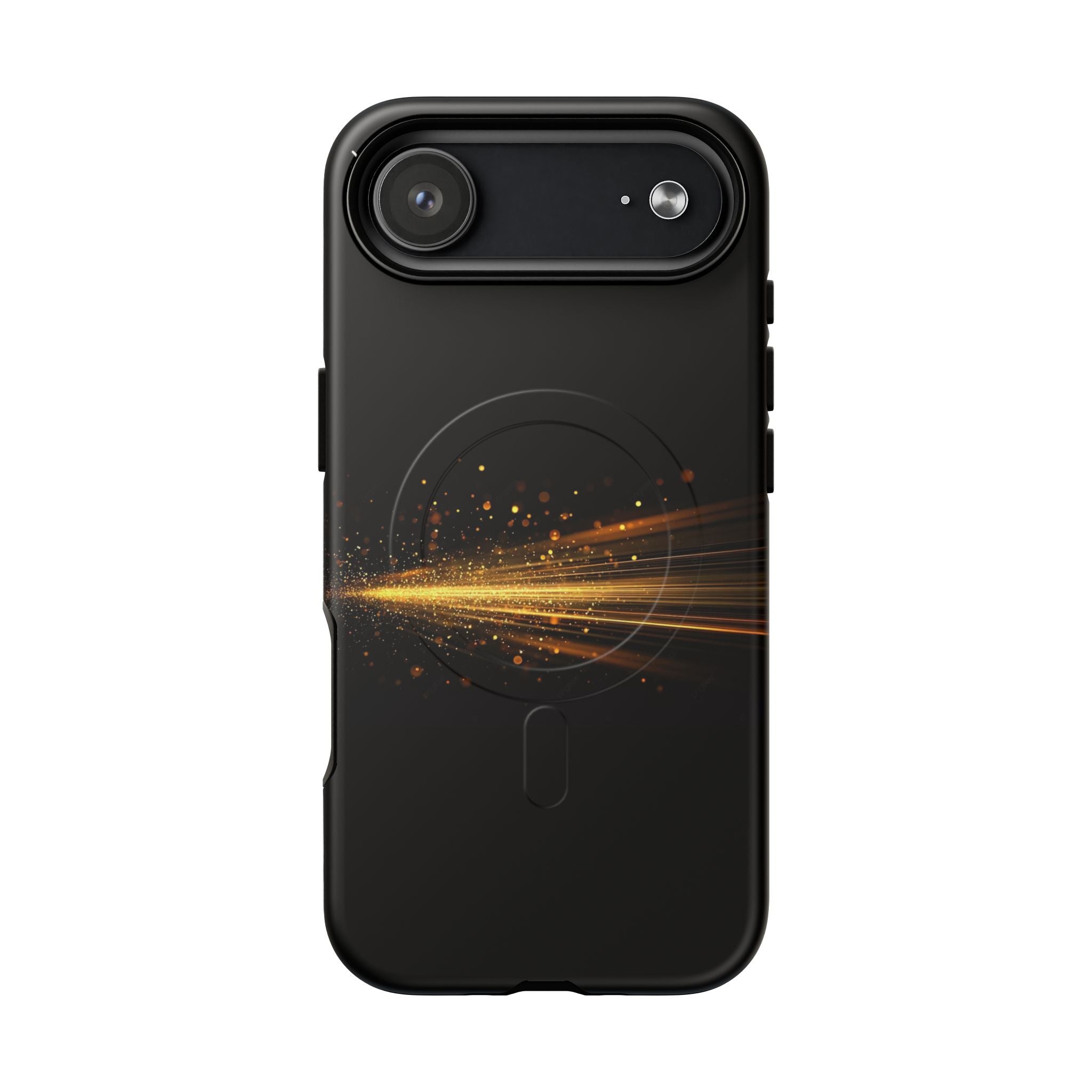 Magnetic Tough Phone Case — Black with Gold Light Trail