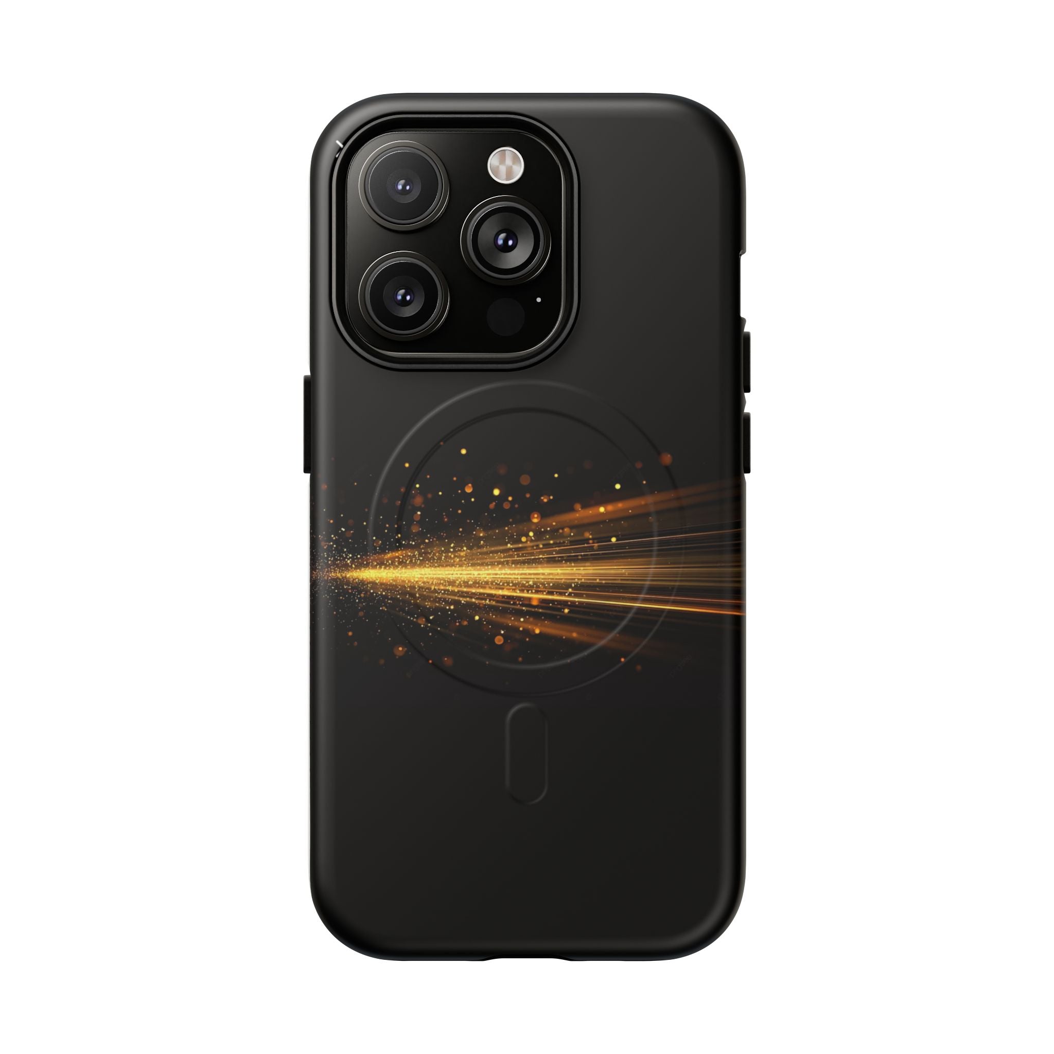 Magnetic Tough Phone Case — Black with Gold Light Trail