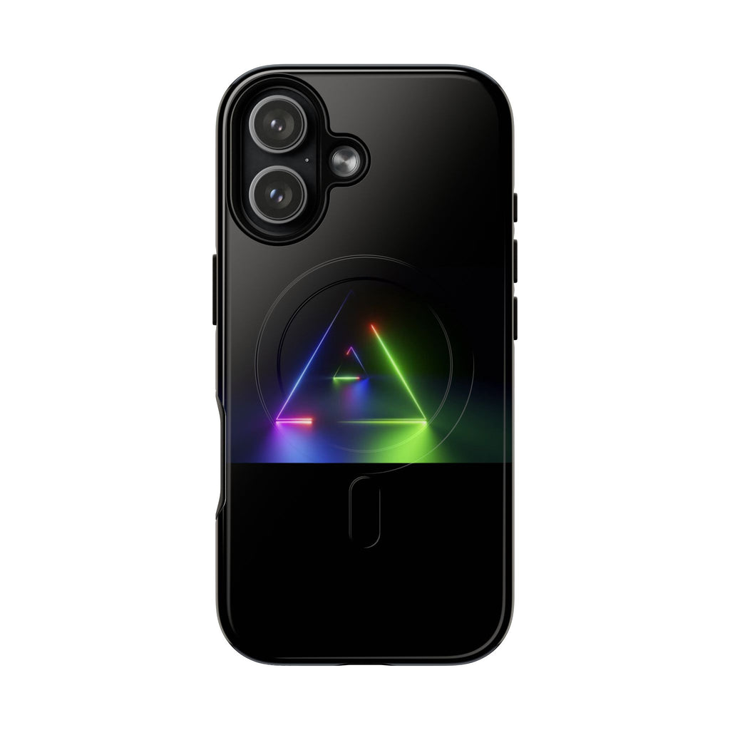 Magnetic Phone Case — Neon Prism Triangle Protective Cover
