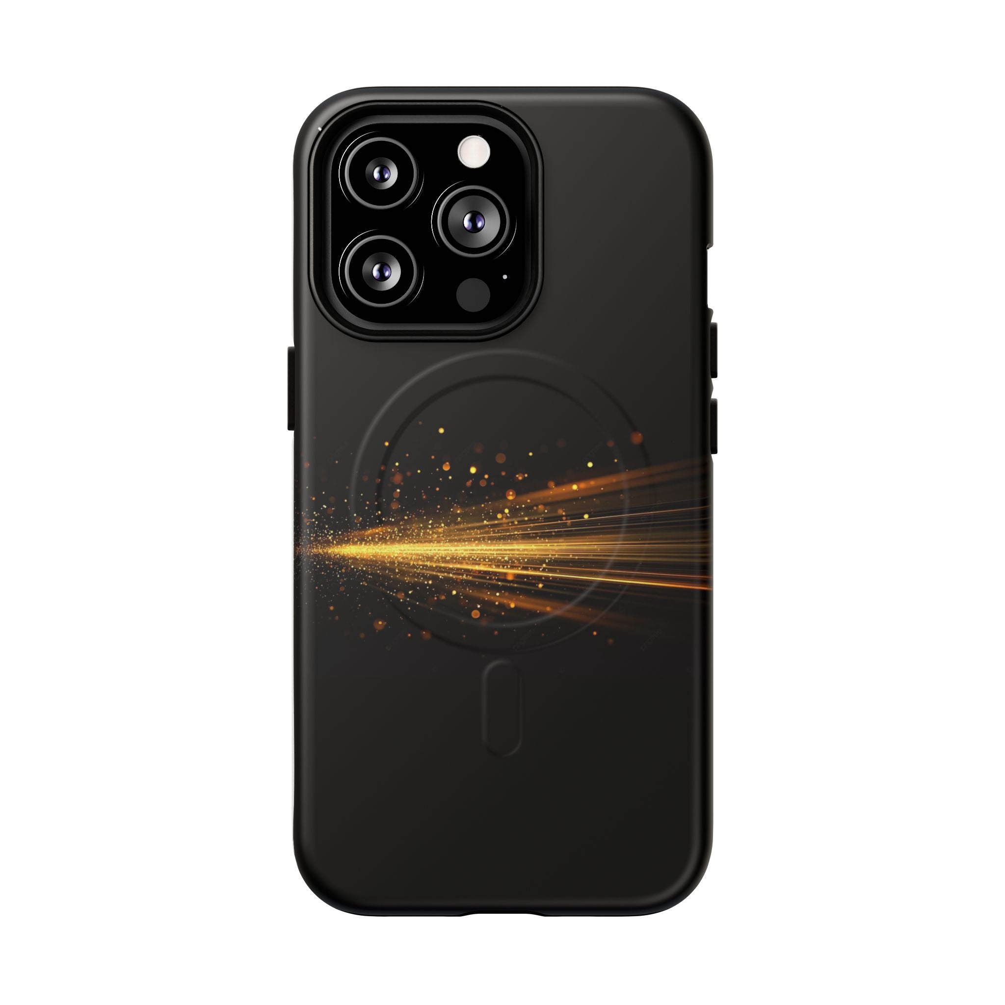 Magnetic Tough Phone Case — Black with Gold Light Trail