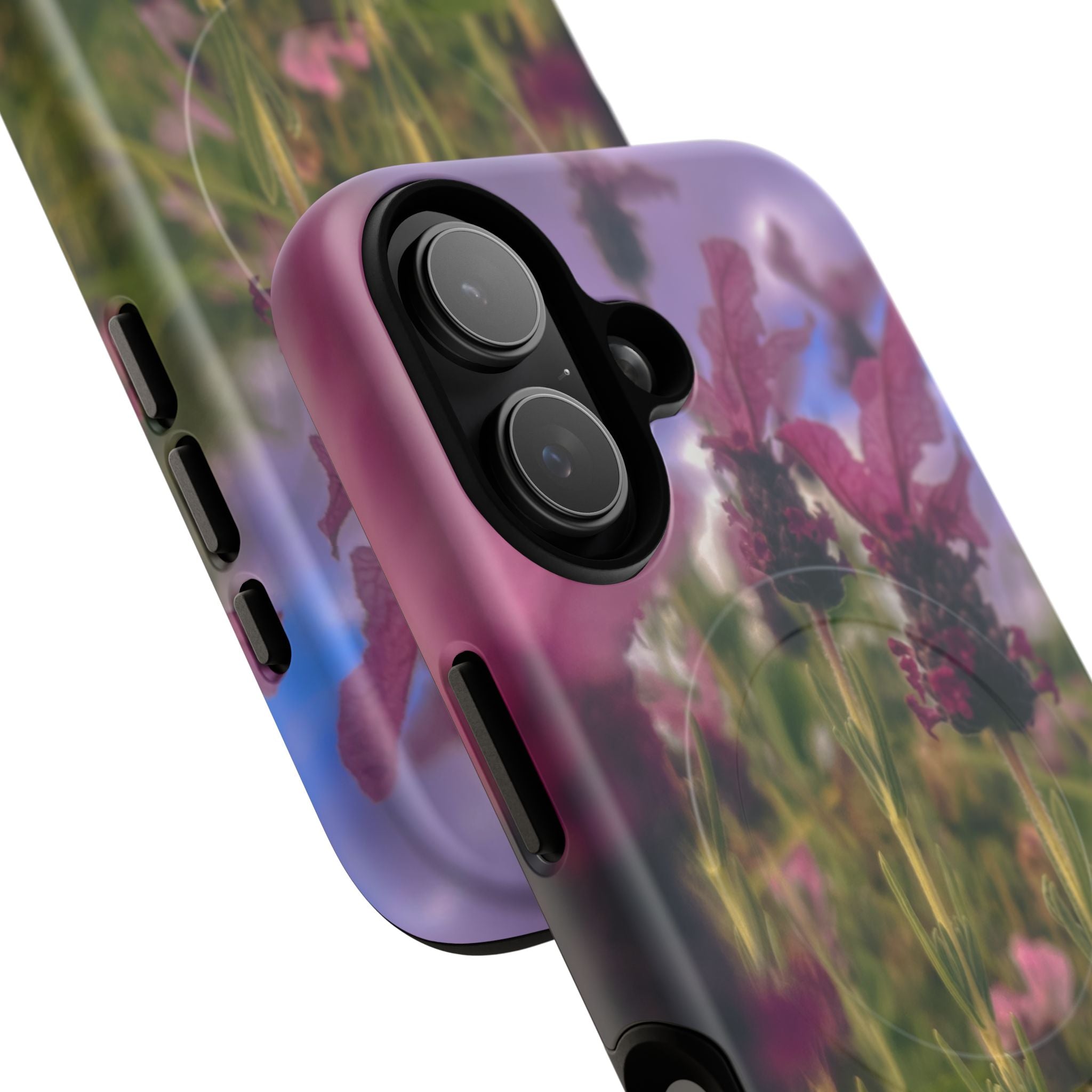 Floral Meadow Tough Magnetic Phone Case — Lavender Wildflower Protective Cover