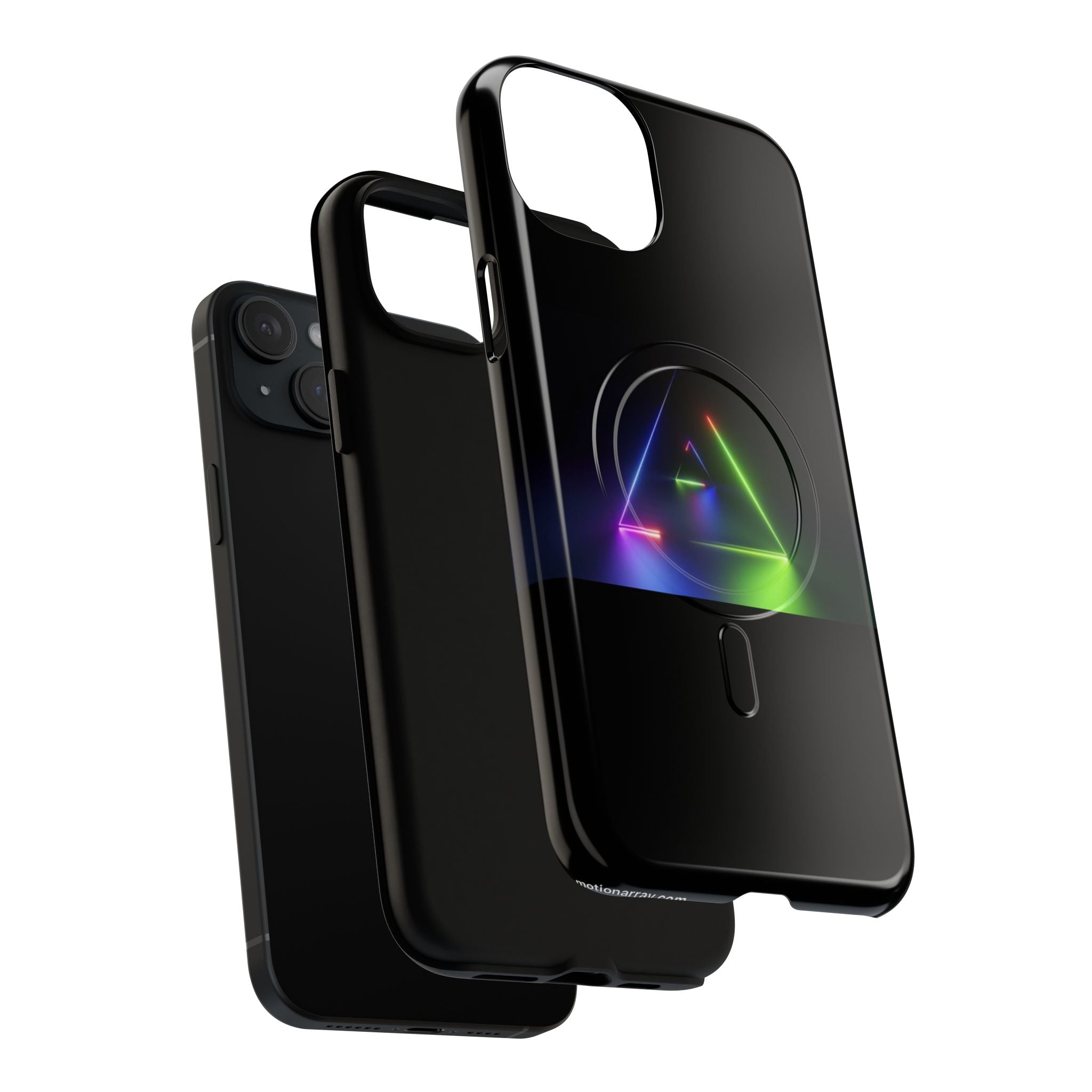 Magnetic Phone Case — Neon Prism Triangle Protective Cover