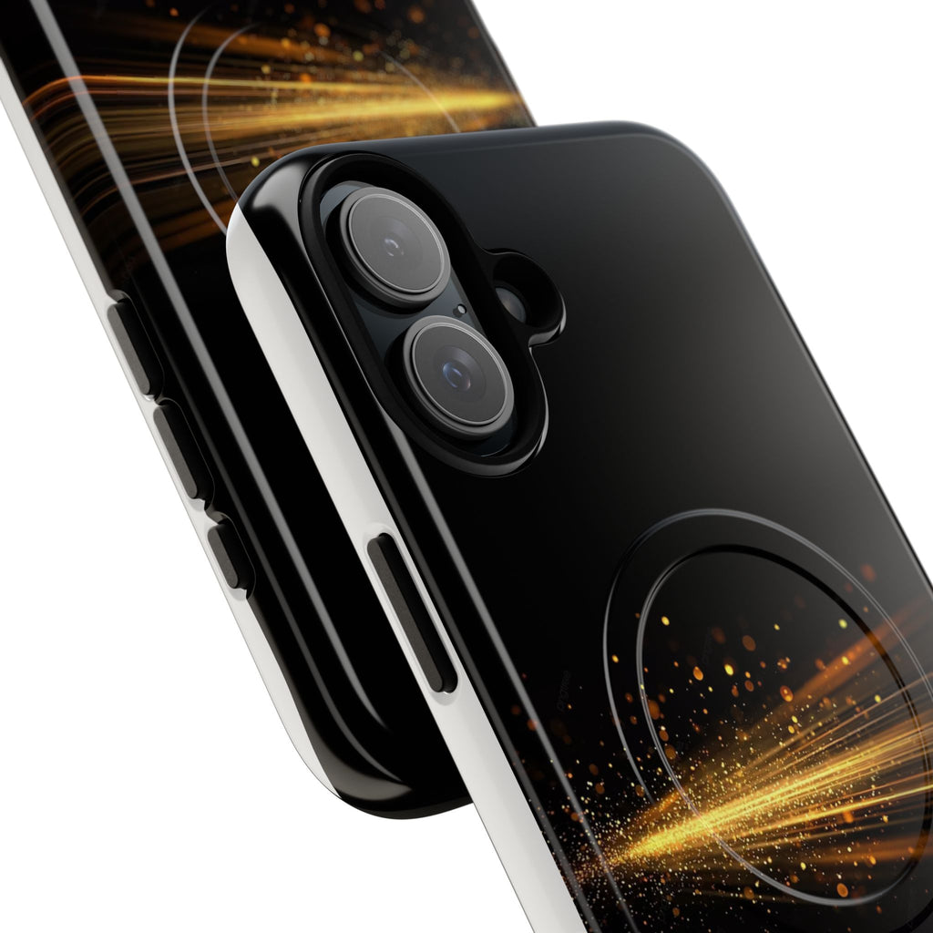 Magnetic Tough Phone Case — Black with Gold Light Trail