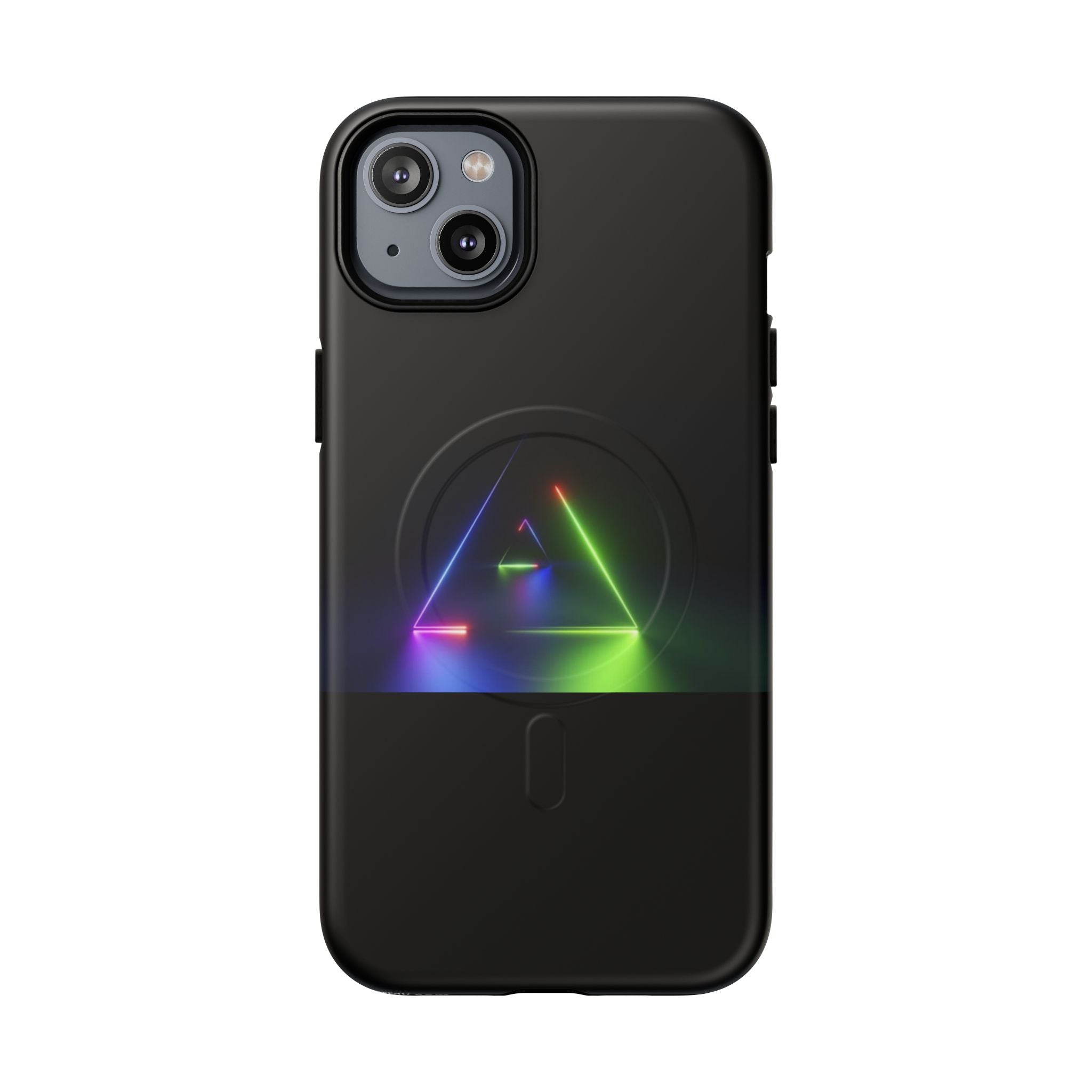 Magnetic Phone Case — Neon Prism Triangle Protective Cover