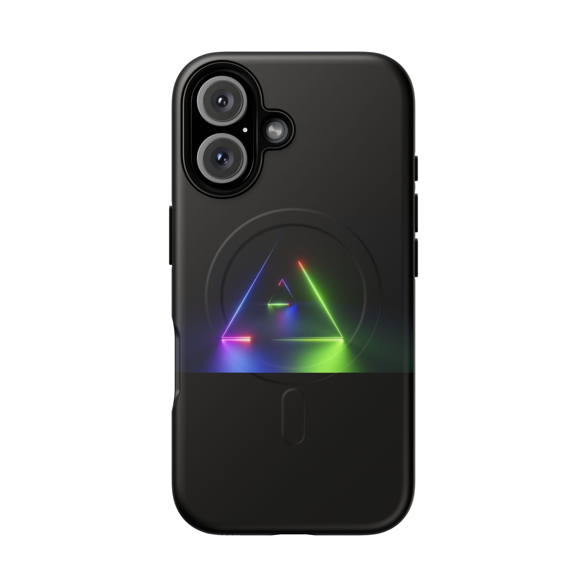 Magnetic Phone Case — Neon Prism Triangle Protective Cover