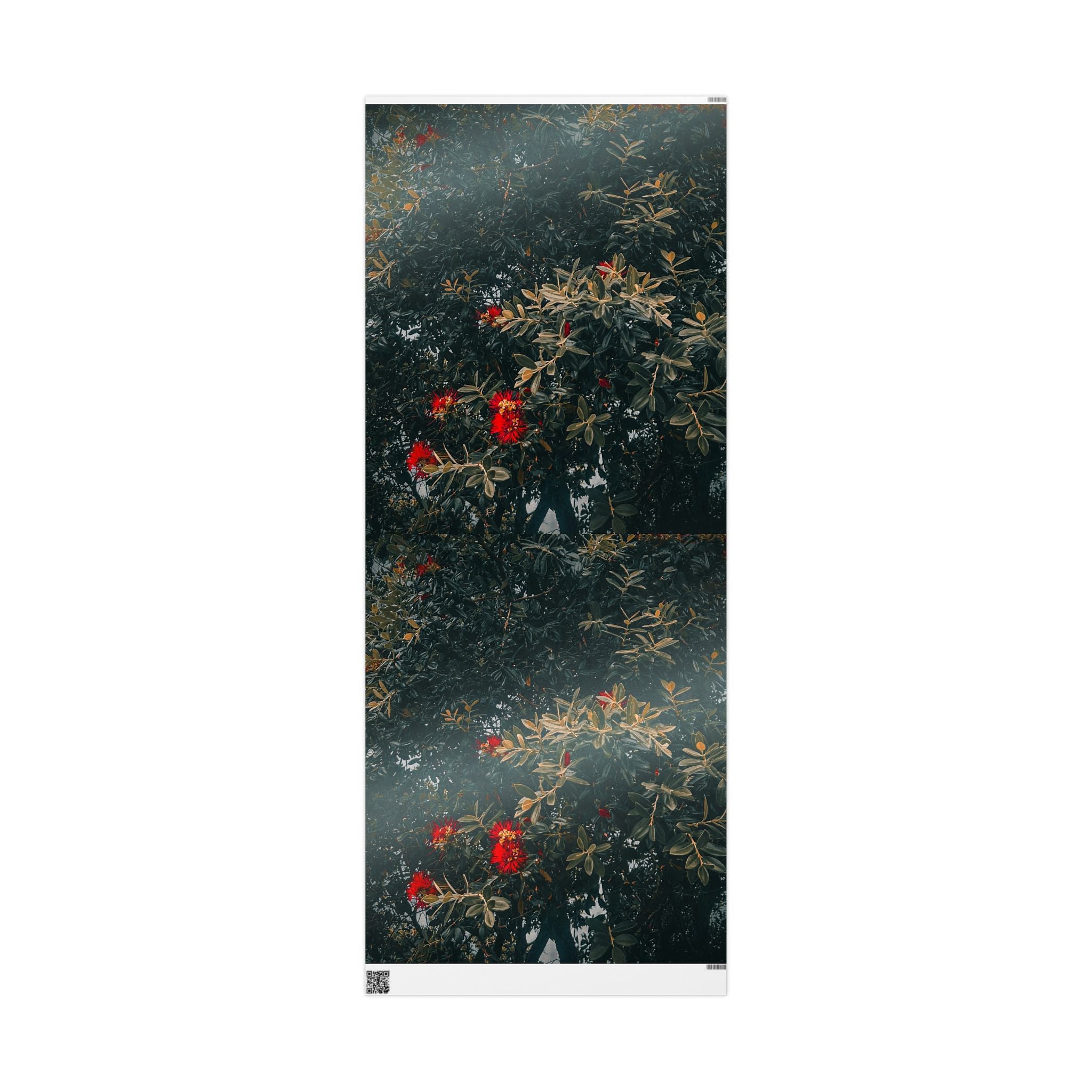Wrapping Paper — Dark Floral Pōhutukawa Pattern Gift Wrap