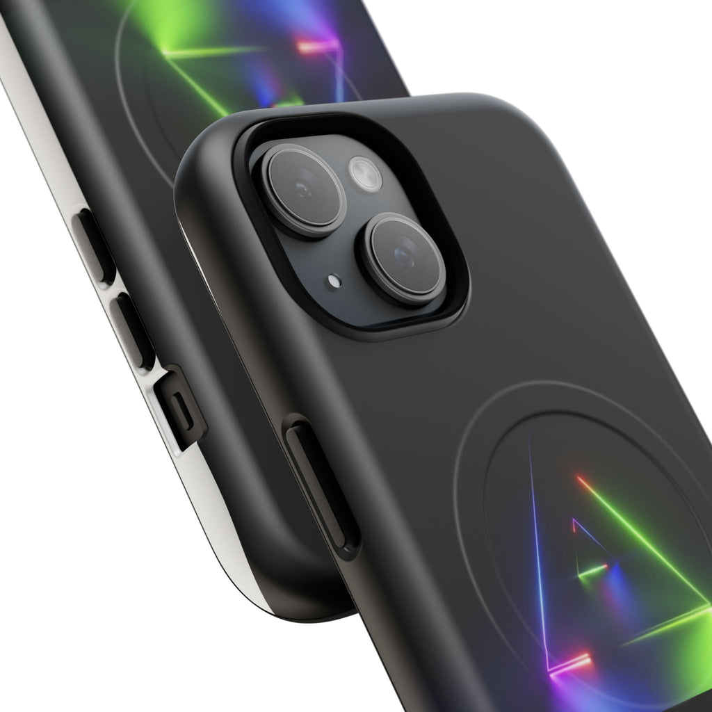 Magnetic Phone Case — Neon Prism Triangle Protective Cover