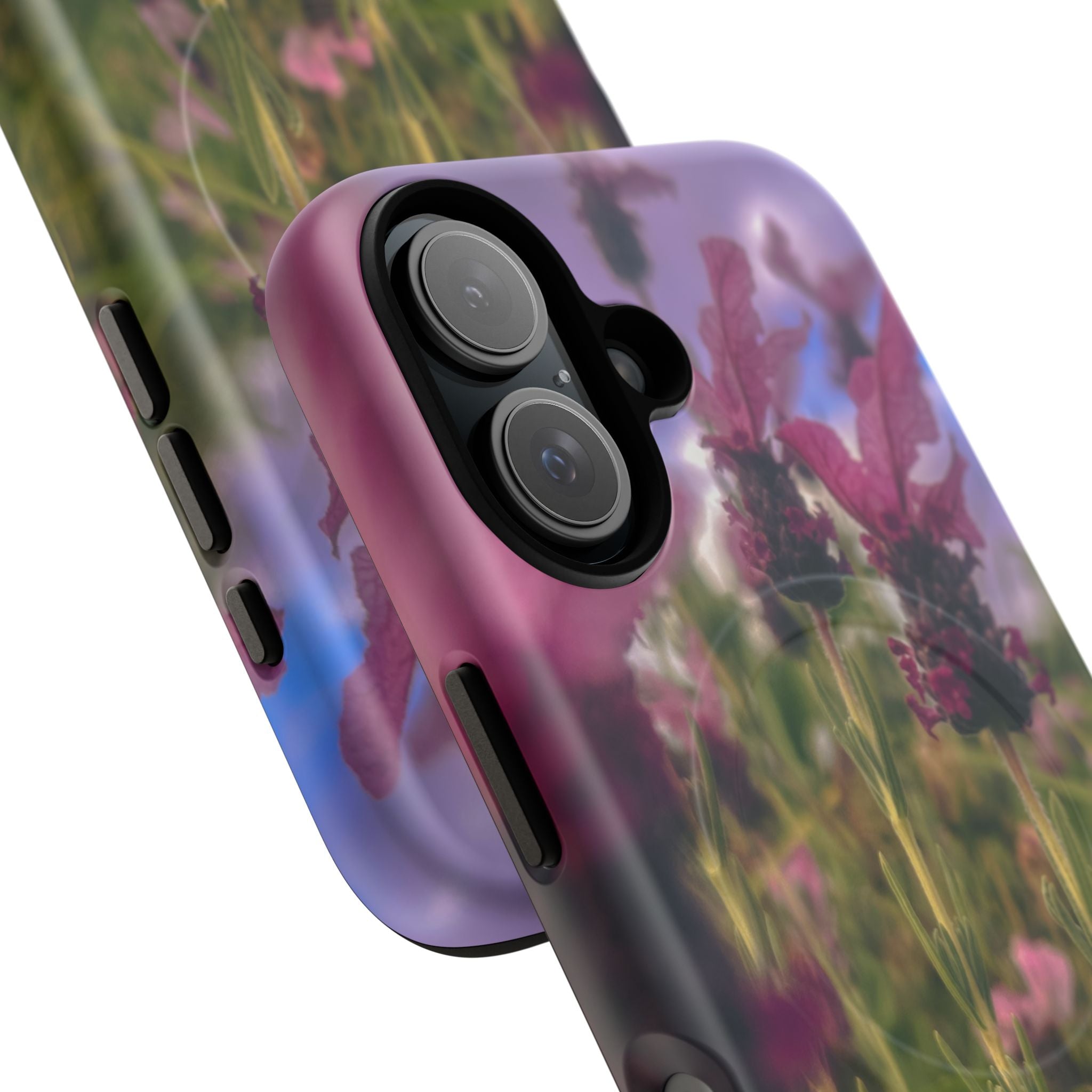 Floral Meadow Tough Magnetic Phone Case — Lavender Wildflower Protective Cover
