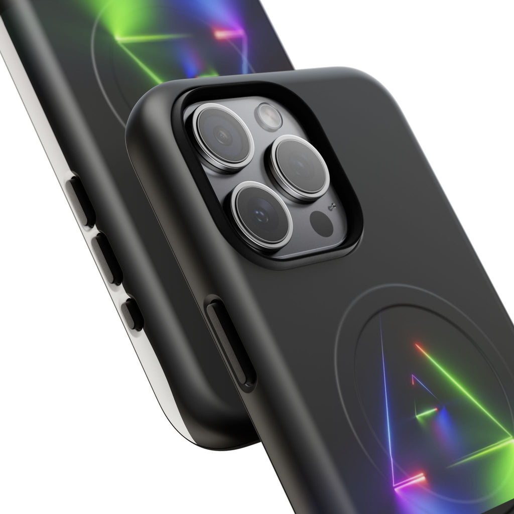 Magnetic Phone Case — Neon Prism Triangle Protective Cover