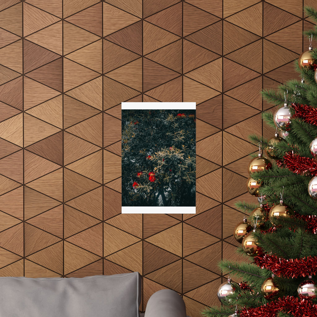 Botanical Wall Poster — Moody Floral Matte Vertical Print