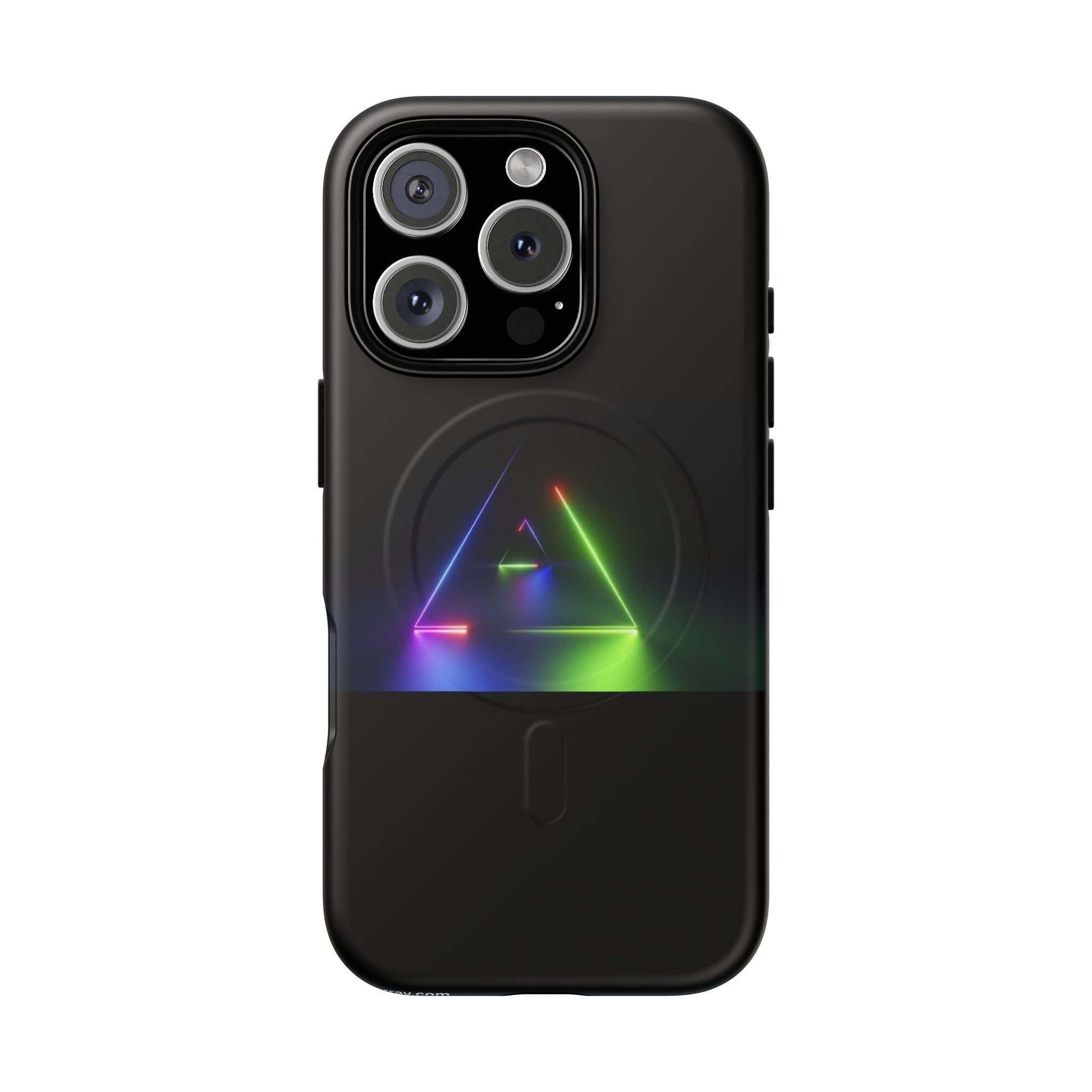 Magnetic Phone Case — Neon Prism Triangle Protective Cover