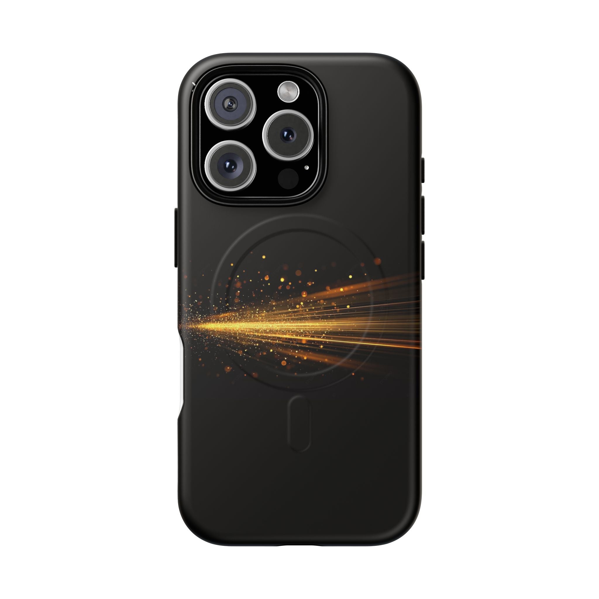 Magnetic Tough Phone Case — Black with Gold Light Trail