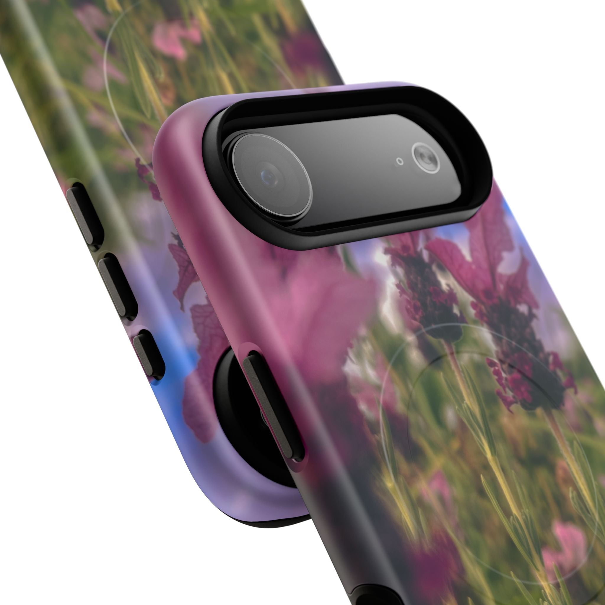 Floral Meadow Tough Magnetic Phone Case — Lavender Wildflower Protective Cover