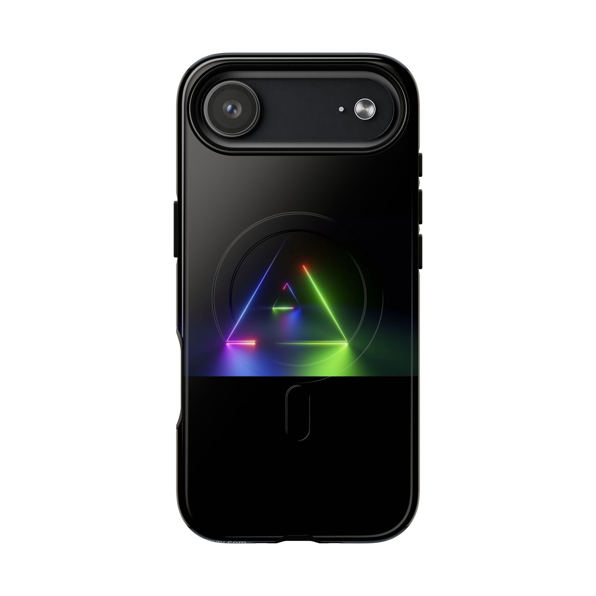 Magnetic Phone Case — Neon Prism Triangle Protective Cover