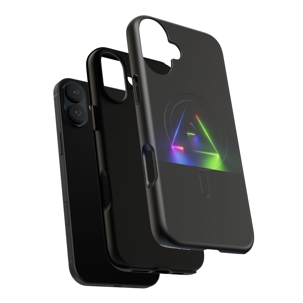 Magnetic Phone Case — Neon Prism Triangle Protective Cover