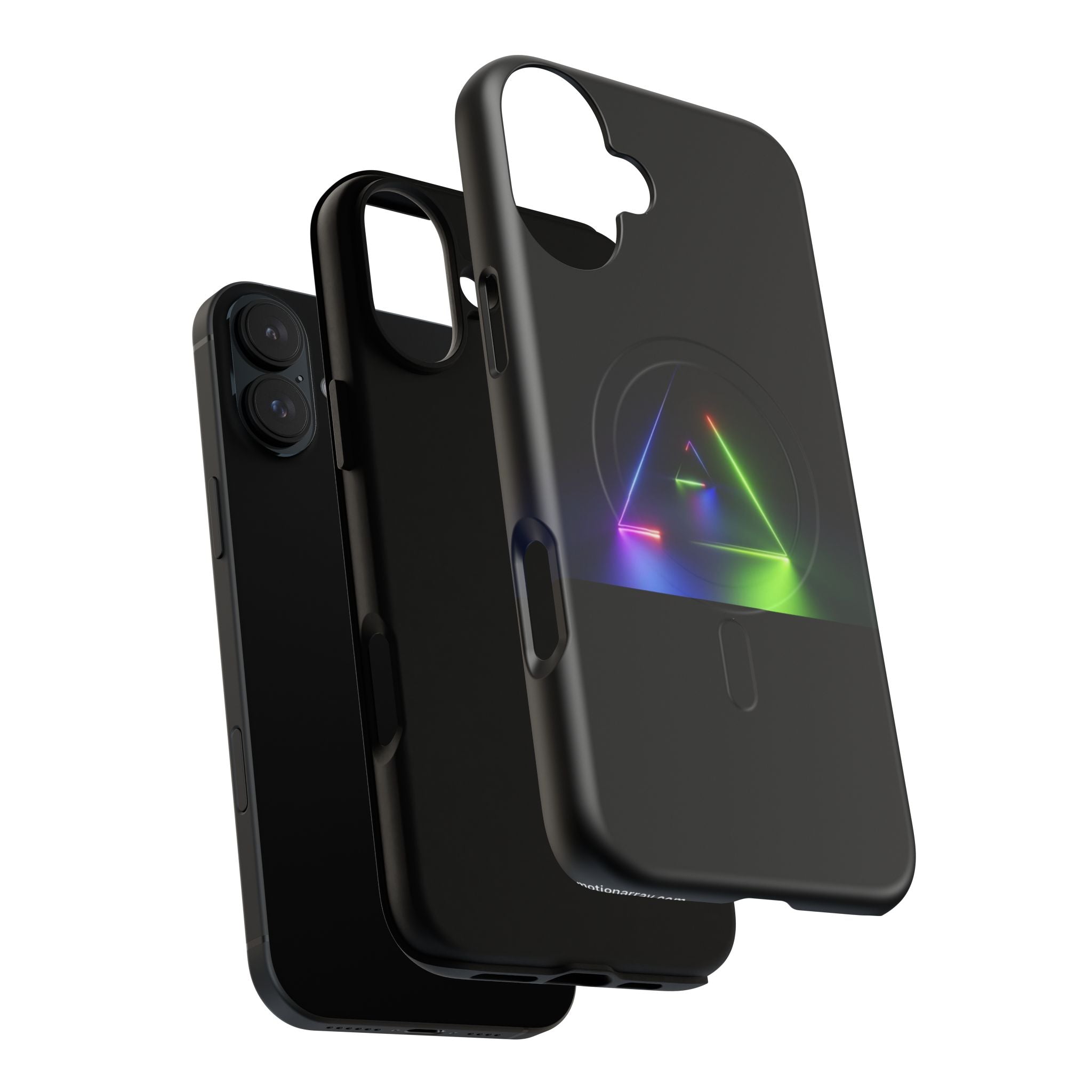 Magnetic Phone Case — Neon Prism Triangle Protective Cover
