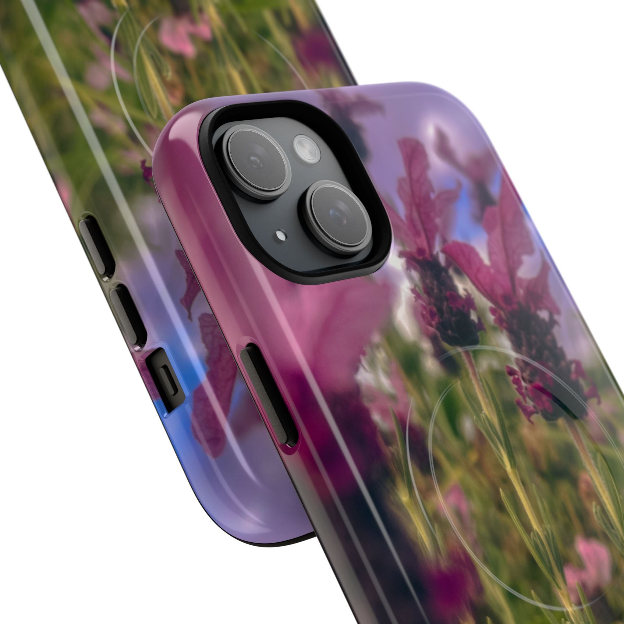 Floral Meadow Tough Magnetic Phone Case — Lavender Wildflower Protective Cover