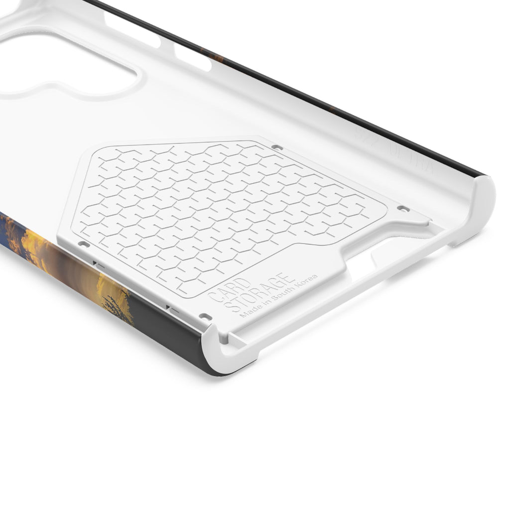 Sunset Sky Phone Case with Card Holder — Scenic Evening Landscape Wallet Case