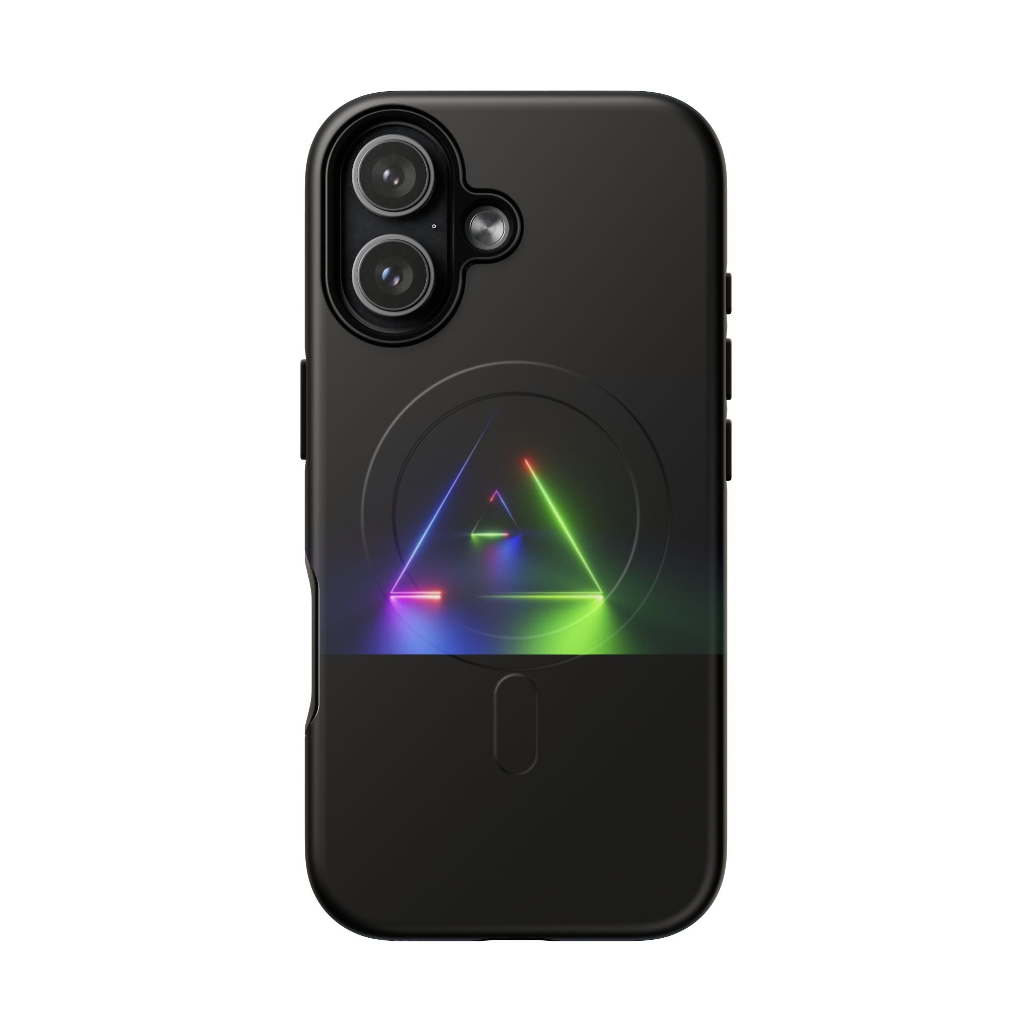 Magnetic Phone Case — Neon Prism Triangle Protective Cover