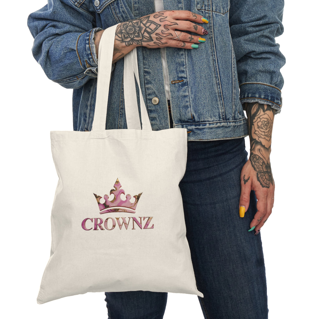 Crownz Pink Crown Natural Tote Bag