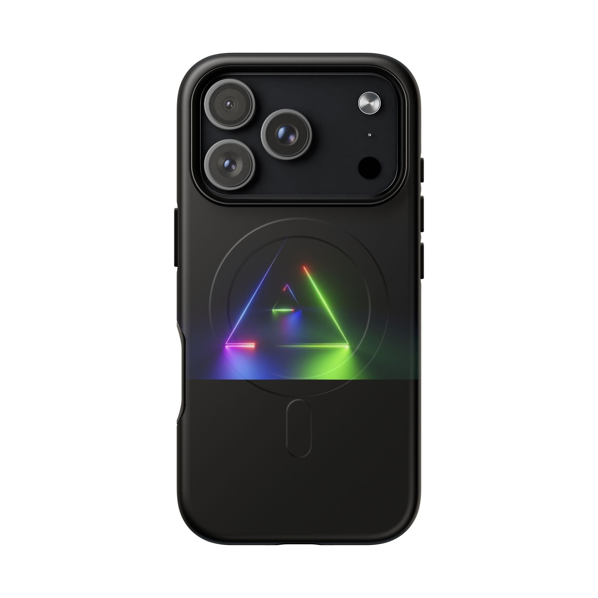 Magnetic Phone Case — Neon Prism Triangle Protective Cover