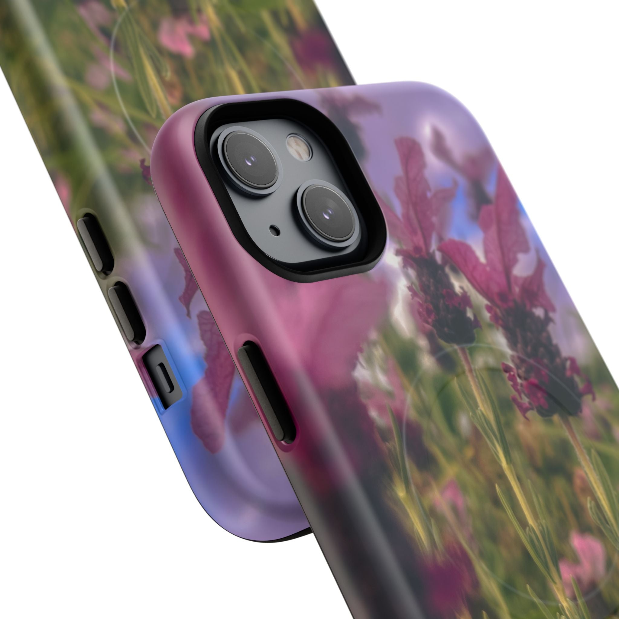 Floral Meadow Tough Magnetic Phone Case — Lavender Wildflower Protective Cover