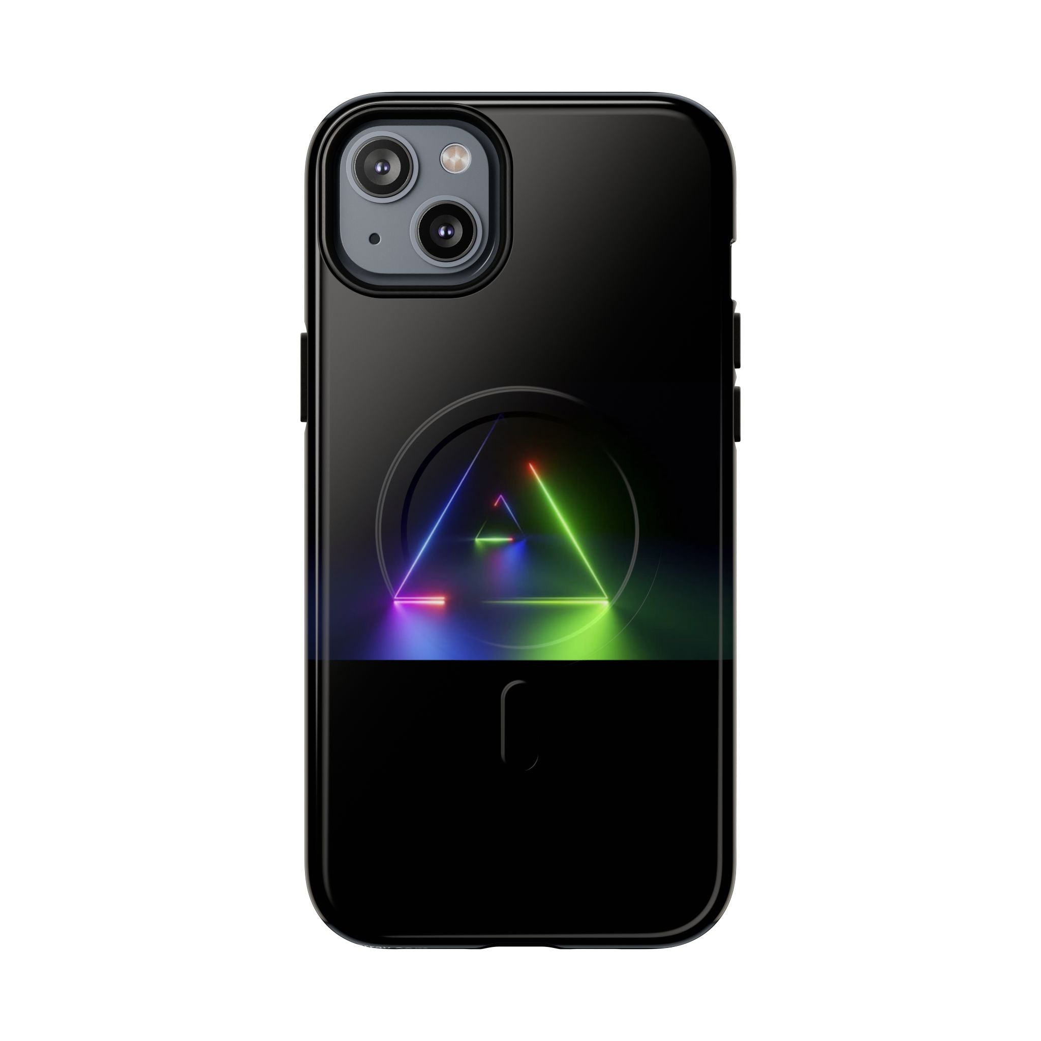 Magnetic Phone Case — Neon Prism Triangle Protective Cover