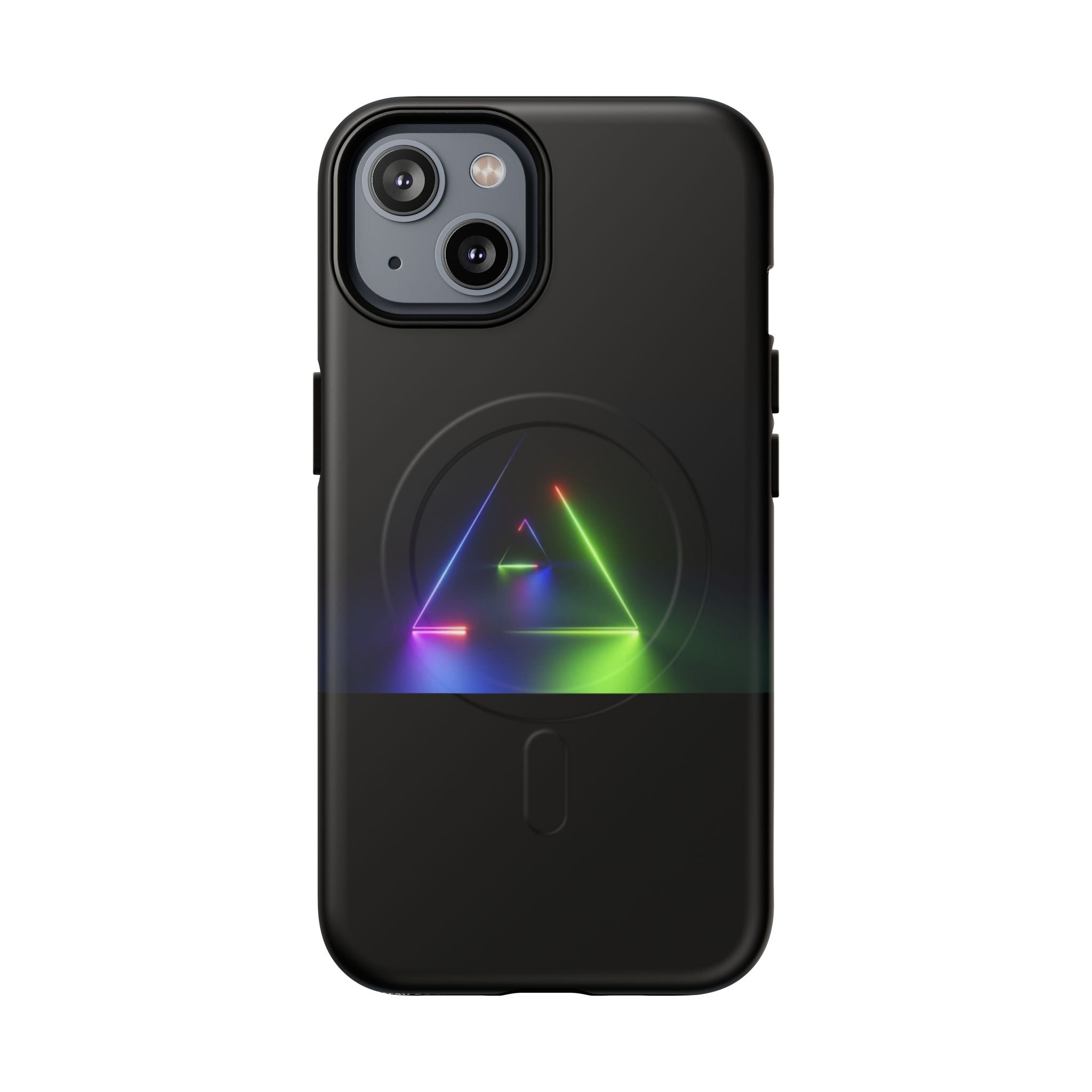 Magnetic Phone Case — Neon Prism Triangle Protective Cover