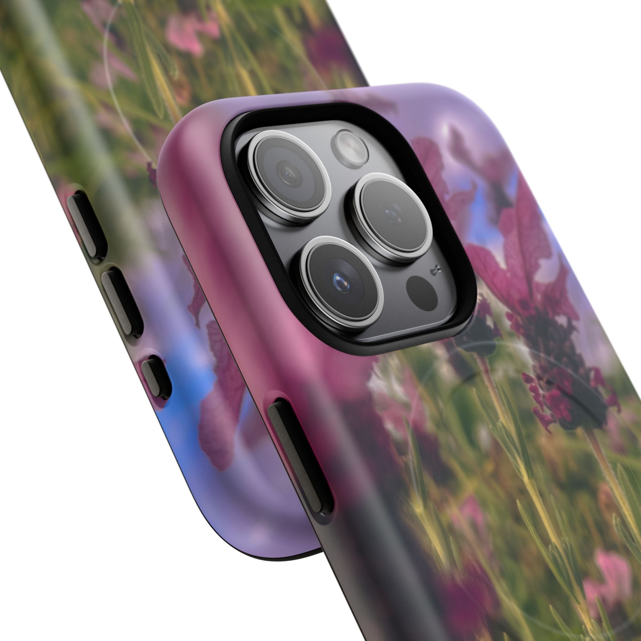 Floral Meadow Tough Magnetic Phone Case — Lavender Wildflower Protective Cover