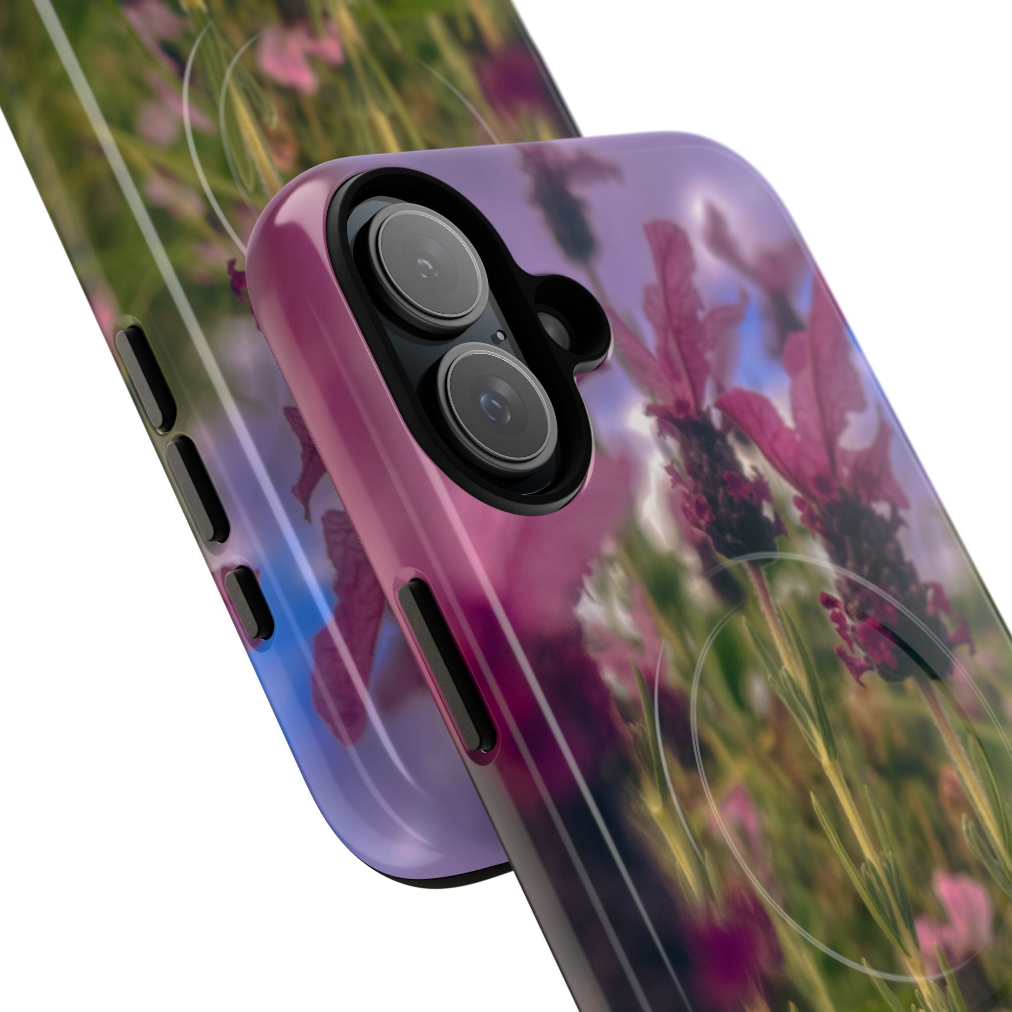 Floral Meadow Tough Magnetic Phone Case — Lavender Wildflower Protective Cover