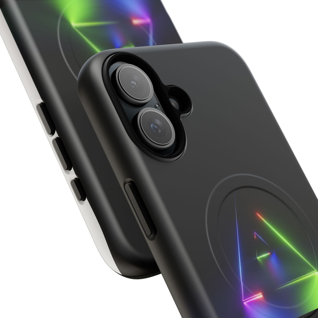 Magnetic Phone Case — Neon Prism Triangle Protective Cover