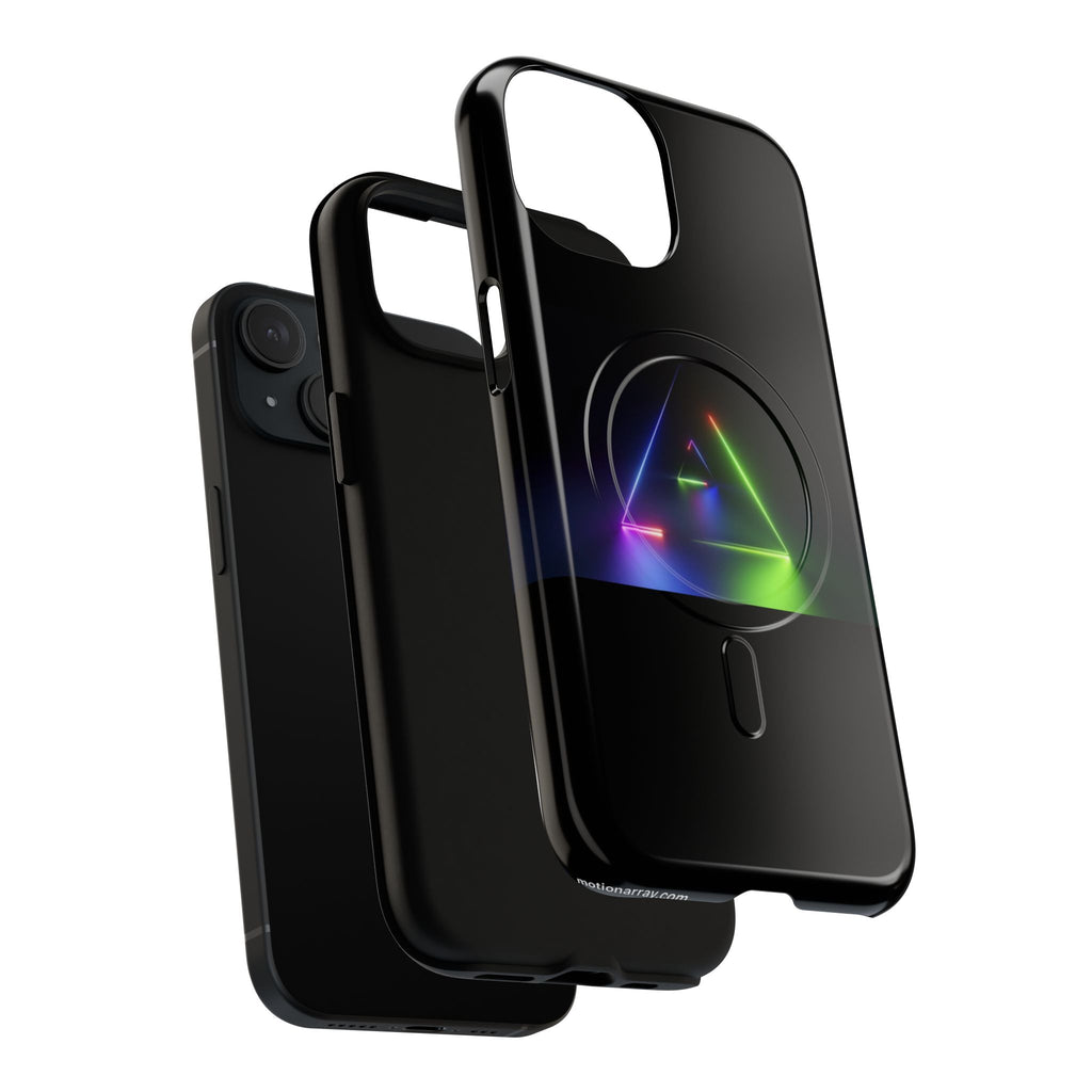 Magnetic Phone Case — Neon Prism Triangle Protective Cover