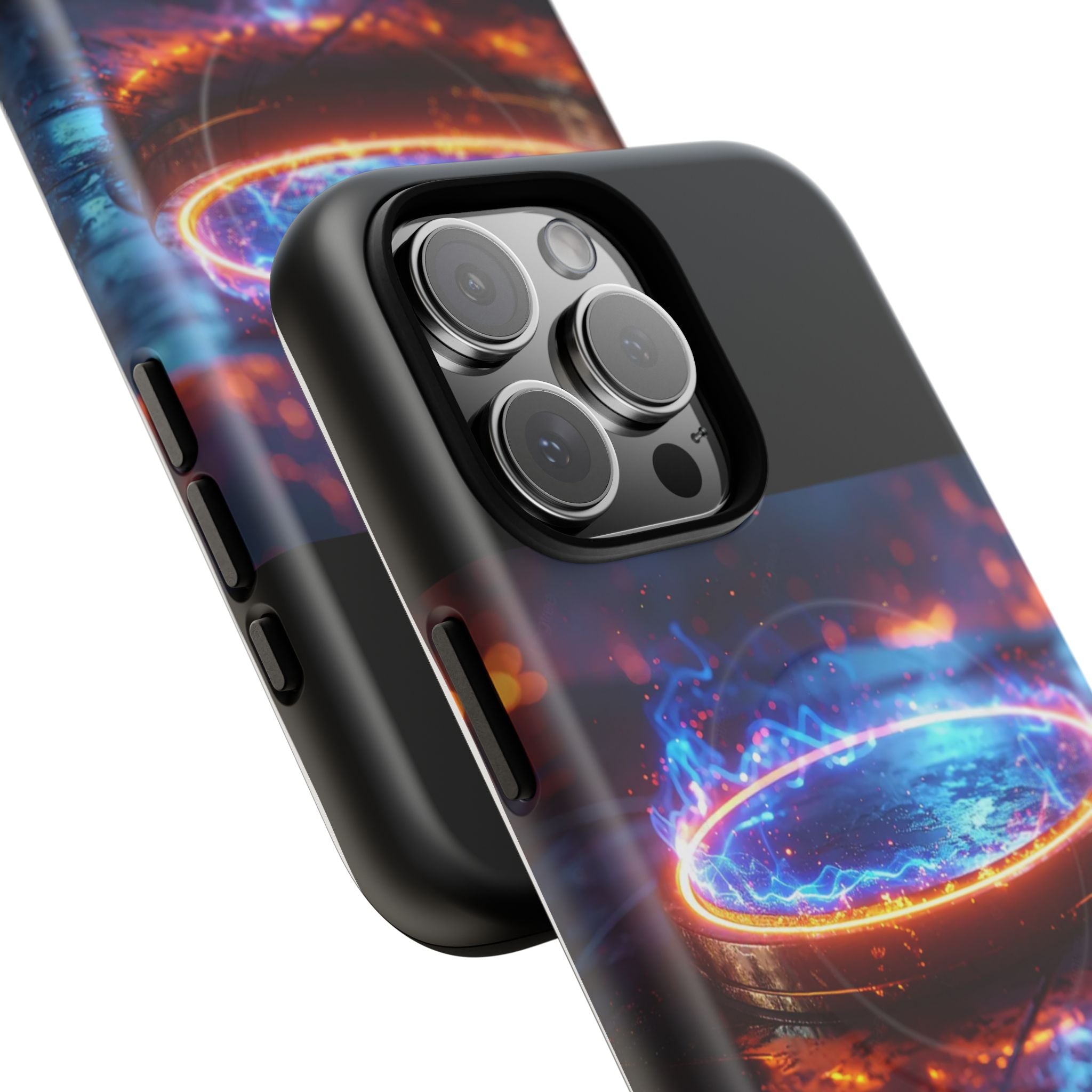 Phone Case - Magnetic Tough Case with Fiery Energy Portal Design