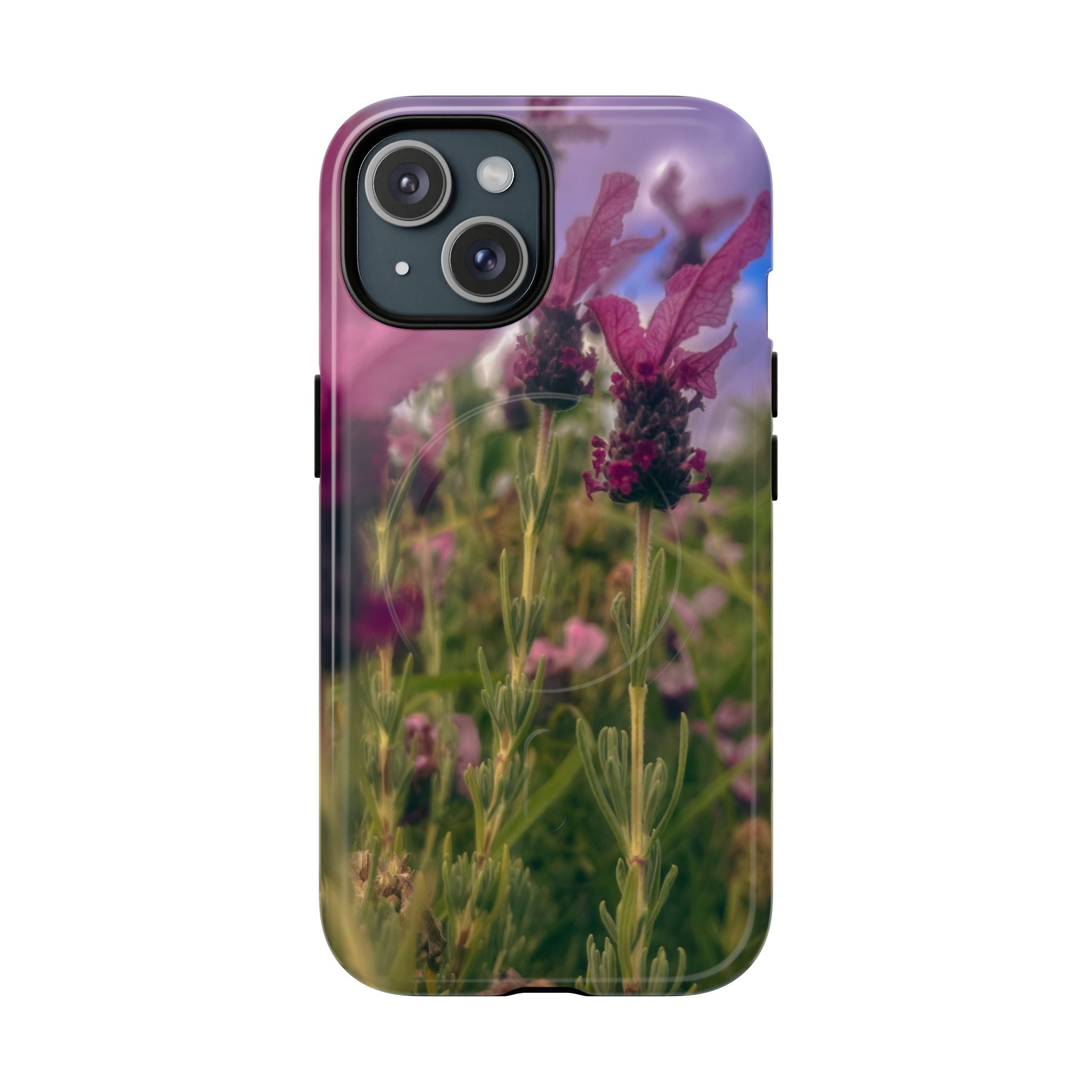 Floral Meadow Tough Magnetic Phone Case — Lavender Wildflower Protective Cover