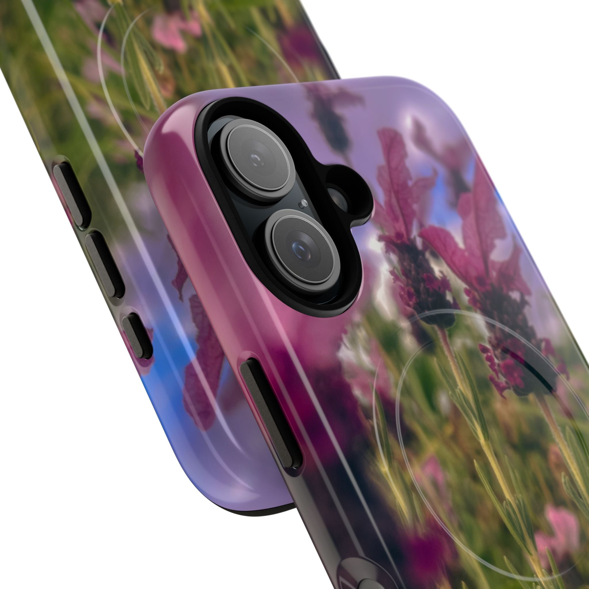Floral Meadow Tough Magnetic Phone Case — Lavender Wildflower Protective Cover