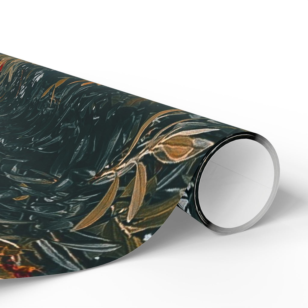 Wrapping Paper — Dark Floral Pōhutukawa Pattern Gift Wrap