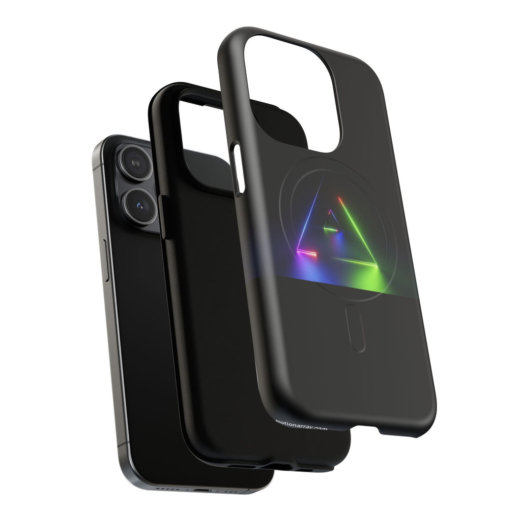 Magnetic Phone Case — Neon Prism Triangle Protective Cover
