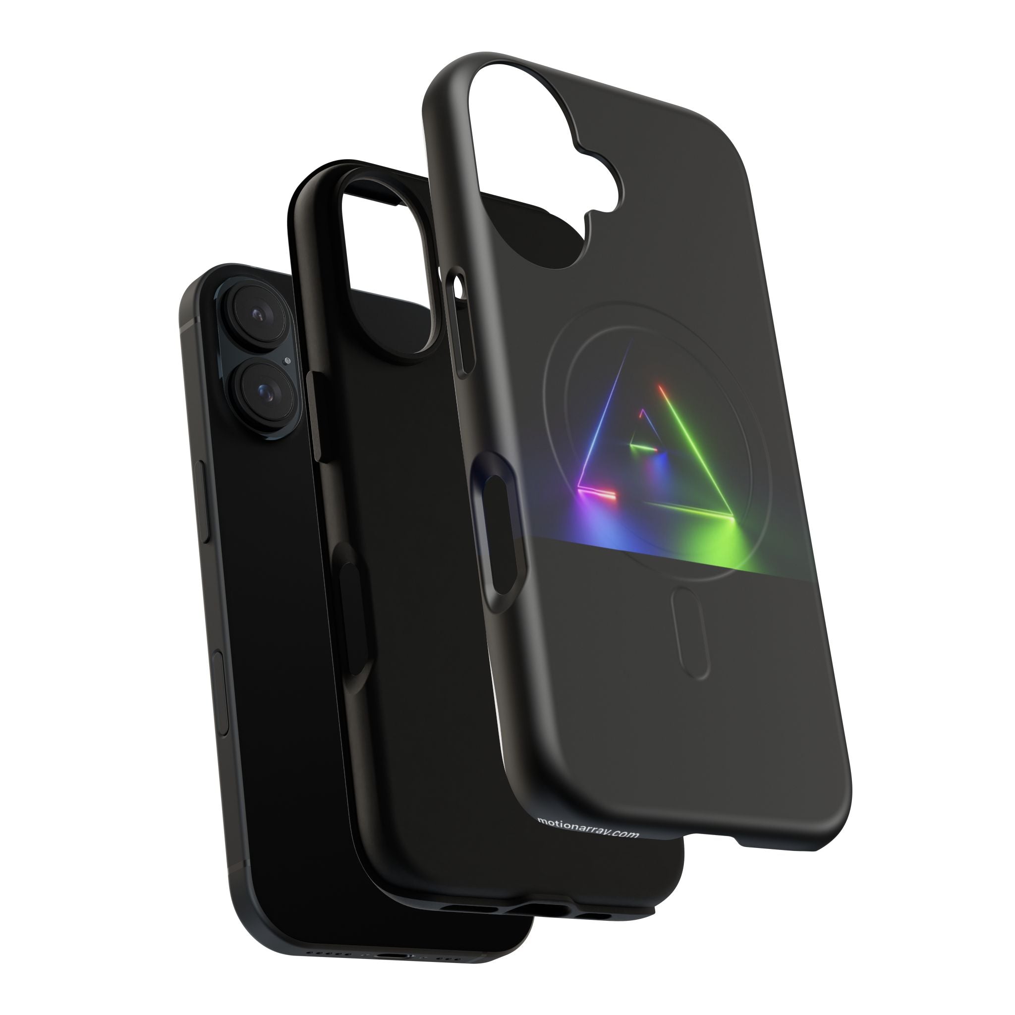 Magnetic Phone Case — Neon Prism Triangle Protective Cover