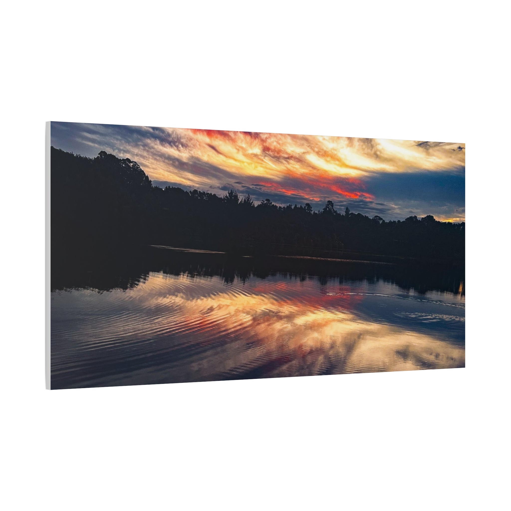 Sunset Lake Reflection Matte Canvas Wall Art — Stretched 1.25"