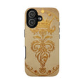 Gold Floral Crest Tough Phone Case — Protective Magnetic iPhone Cover
