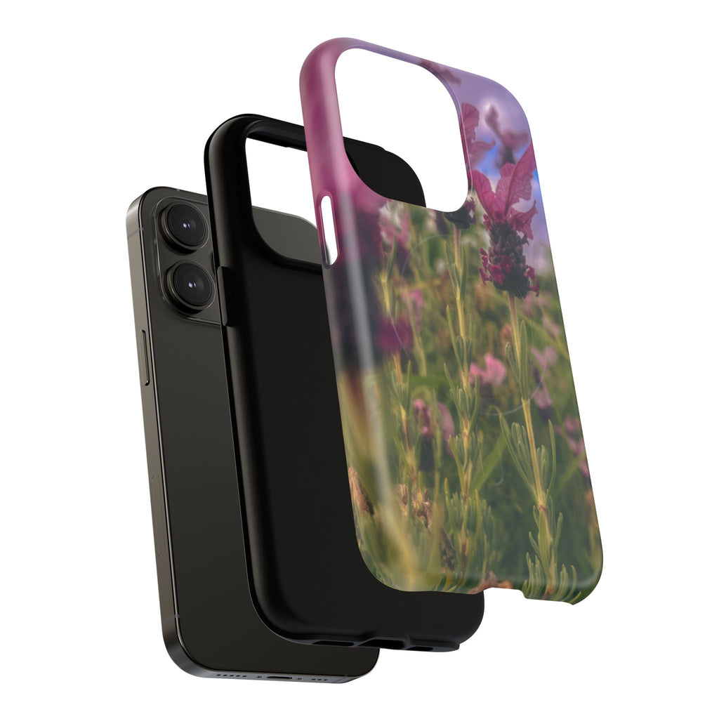 Floral Meadow Tough Magnetic Phone Case — Lavender Wildflower Protective Cover