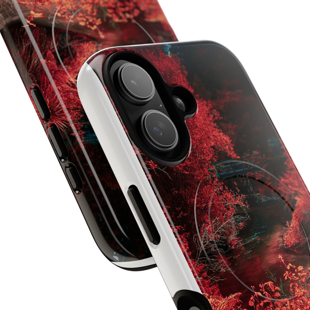 MagSafe Tough Case — Red Forest Abstract Magnetic Phone Cover